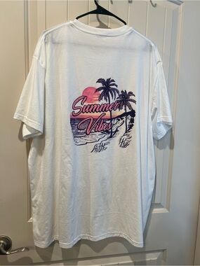 White "Summer Vibes" Graphic Tee - Casual Women’s Shirt